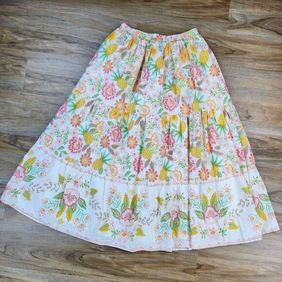 🔸️NWT Rachel Zoe Floral & Pineapple Print Maxi Skirt Size 6 - Picture 3 of 11
